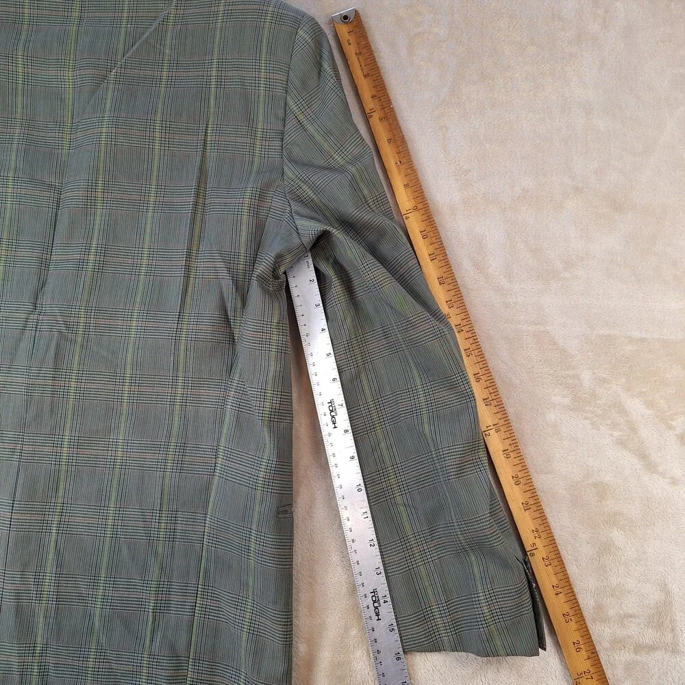 Valentino Uomo Blazer Mens 52R Green Plaid Virgin Wool Sport Coat Made Italy